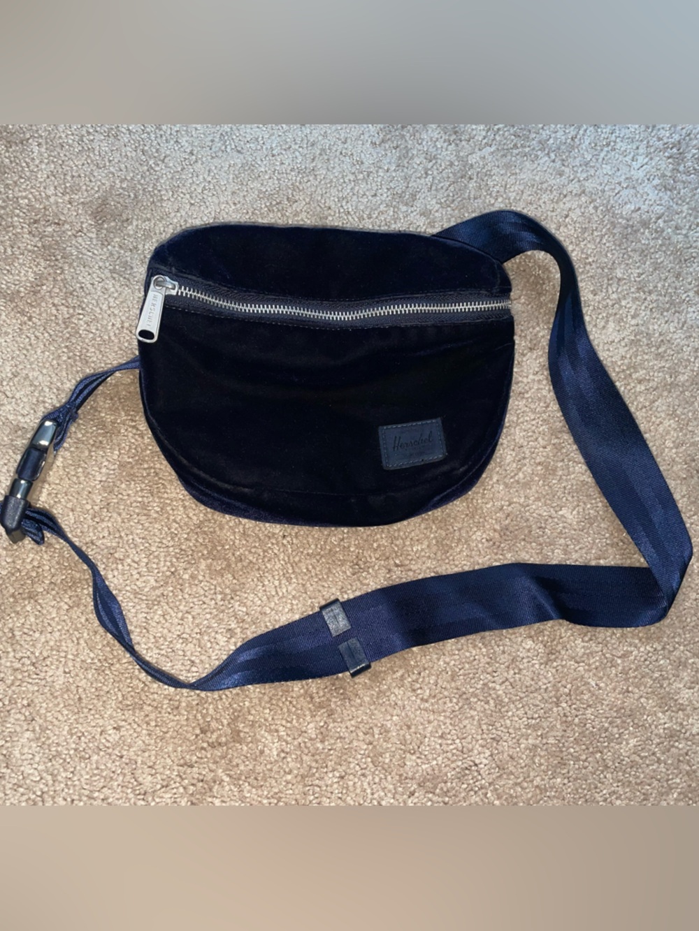 Herschel Blue Velvet Crossbody Sling Bag/waist